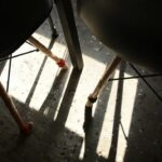 ニッチの椅子と影